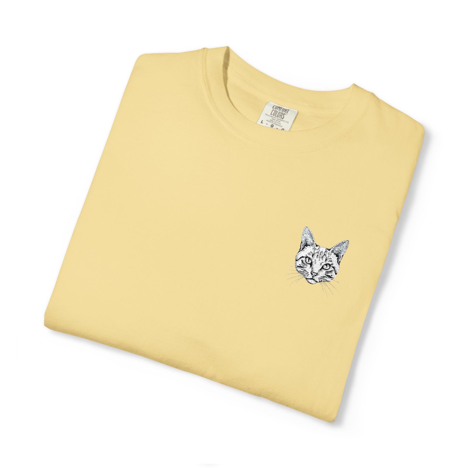 Minimal Cat Pocket T-Shirt — Cute White Graphic Tee - Image 21