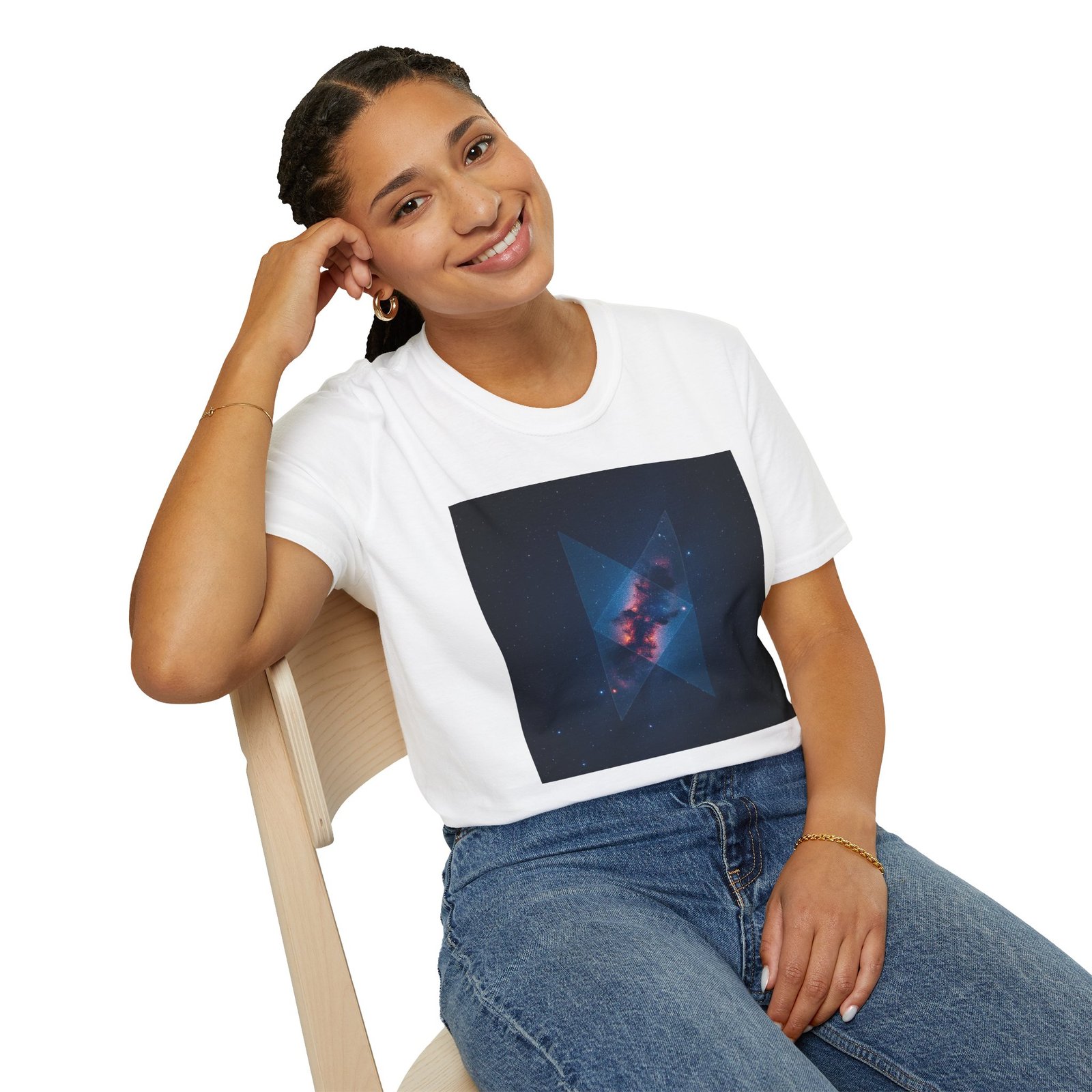 Galaxy Triangle Graphic T-Shirt — Cosmic Nebula Print - Image 13