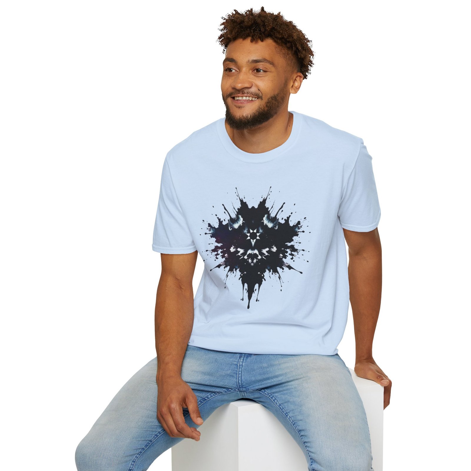 Inkblot Graphic T-Shirt — Rorschach Splash Art Tee - Image 71