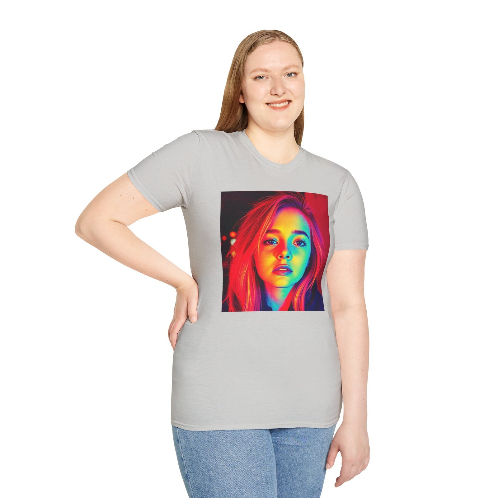 Rainbow Portrait T‑Shirt — Colorful Neon Face Art Tee - Image 26