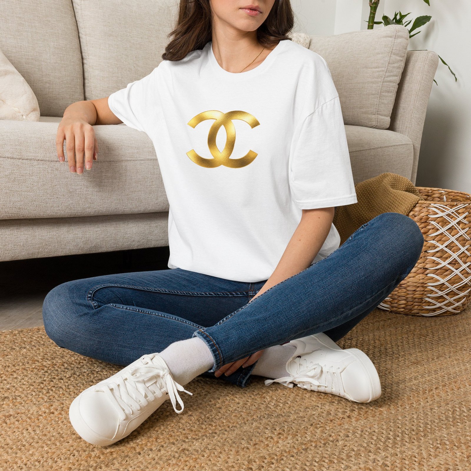Gold The Double-C (Chanel Lock-Up) T-Shirt - Image 13