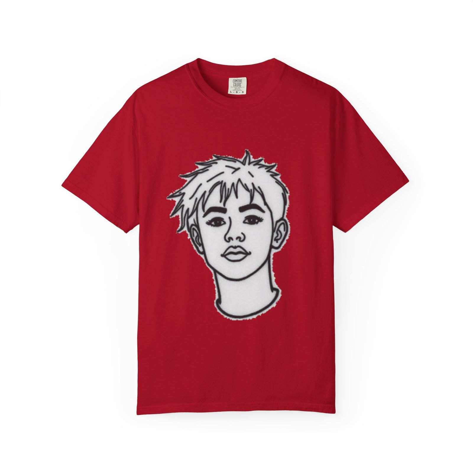 Minimal Line Art Face T-Shirt — Monochrome Portrait Tee - Image 79