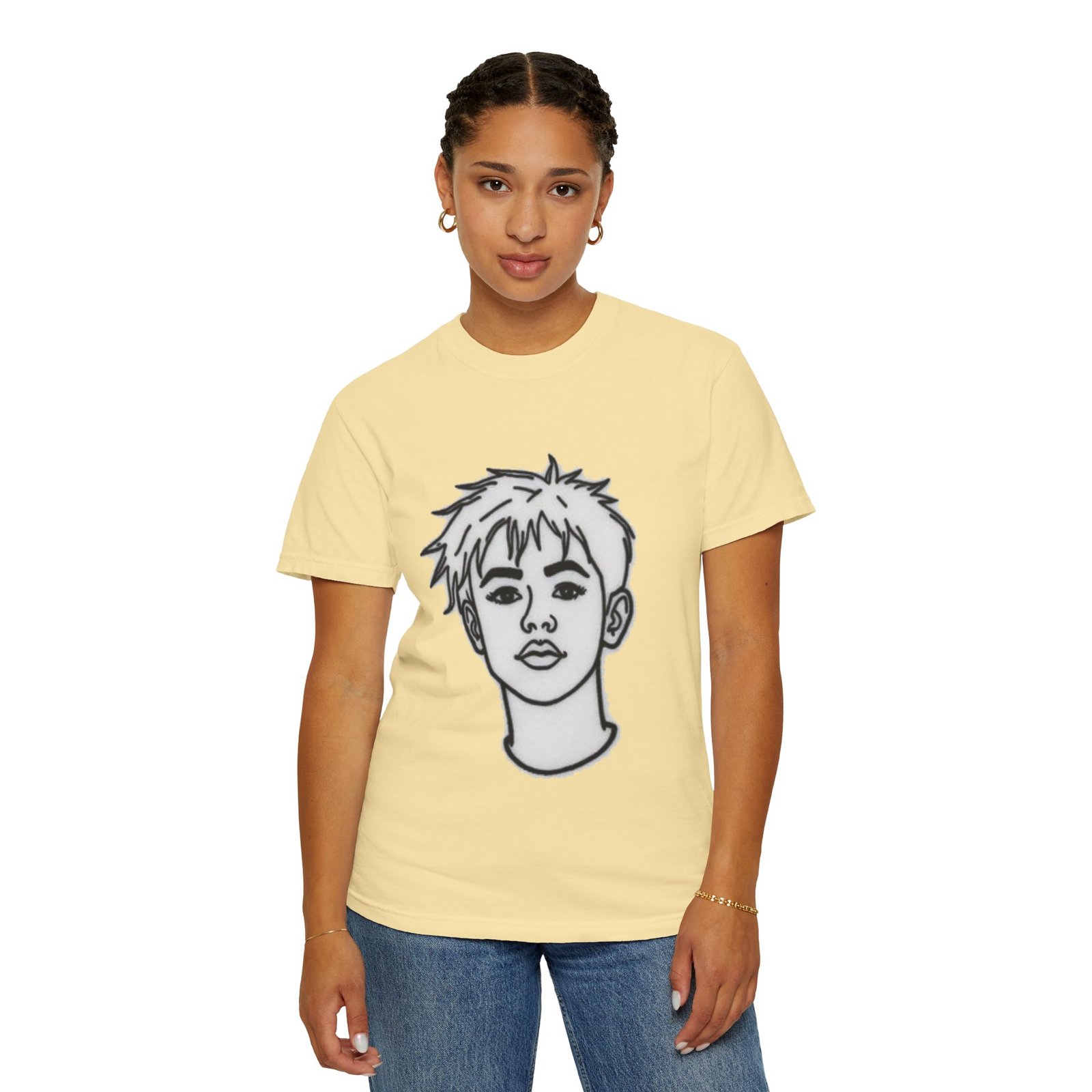 Minimal Line Art Face T-Shirt — Monochrome Portrait Tee - Image 16