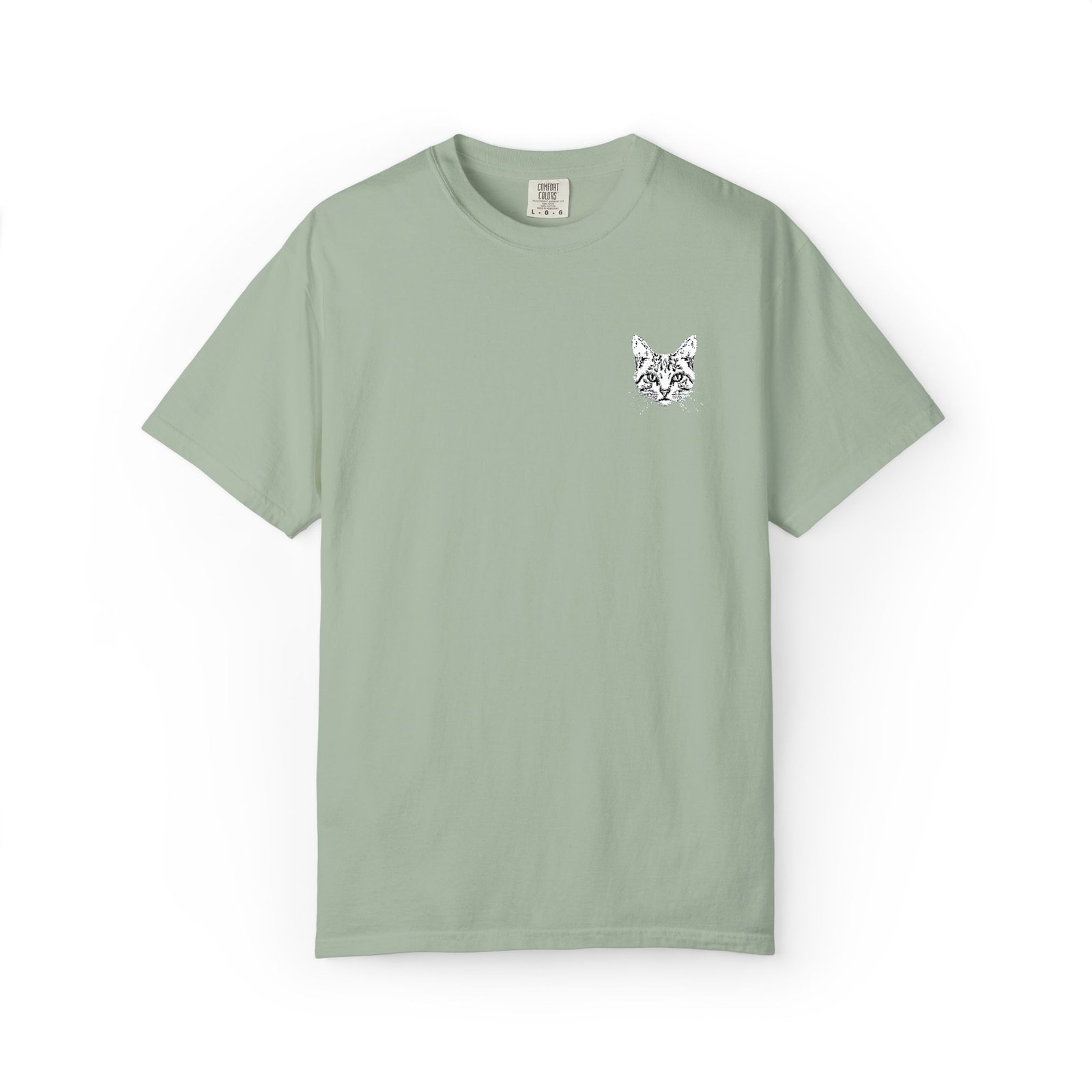 Minimal Cat Pocket T-Shirt — Cute White Graphic Tee - Image 25