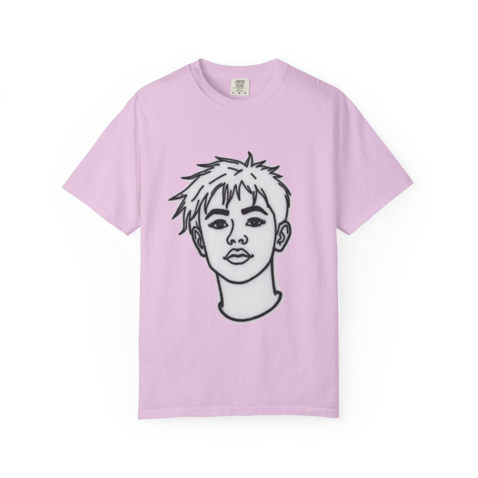 Minimal Line Art Face T-Shirt — Monochrome Portrait Tee - Image 67