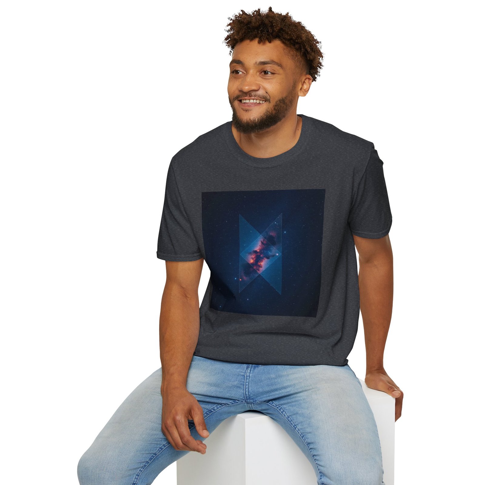 Galaxy Triangle Graphic T-Shirt — Cosmic Nebula Print - Image 82