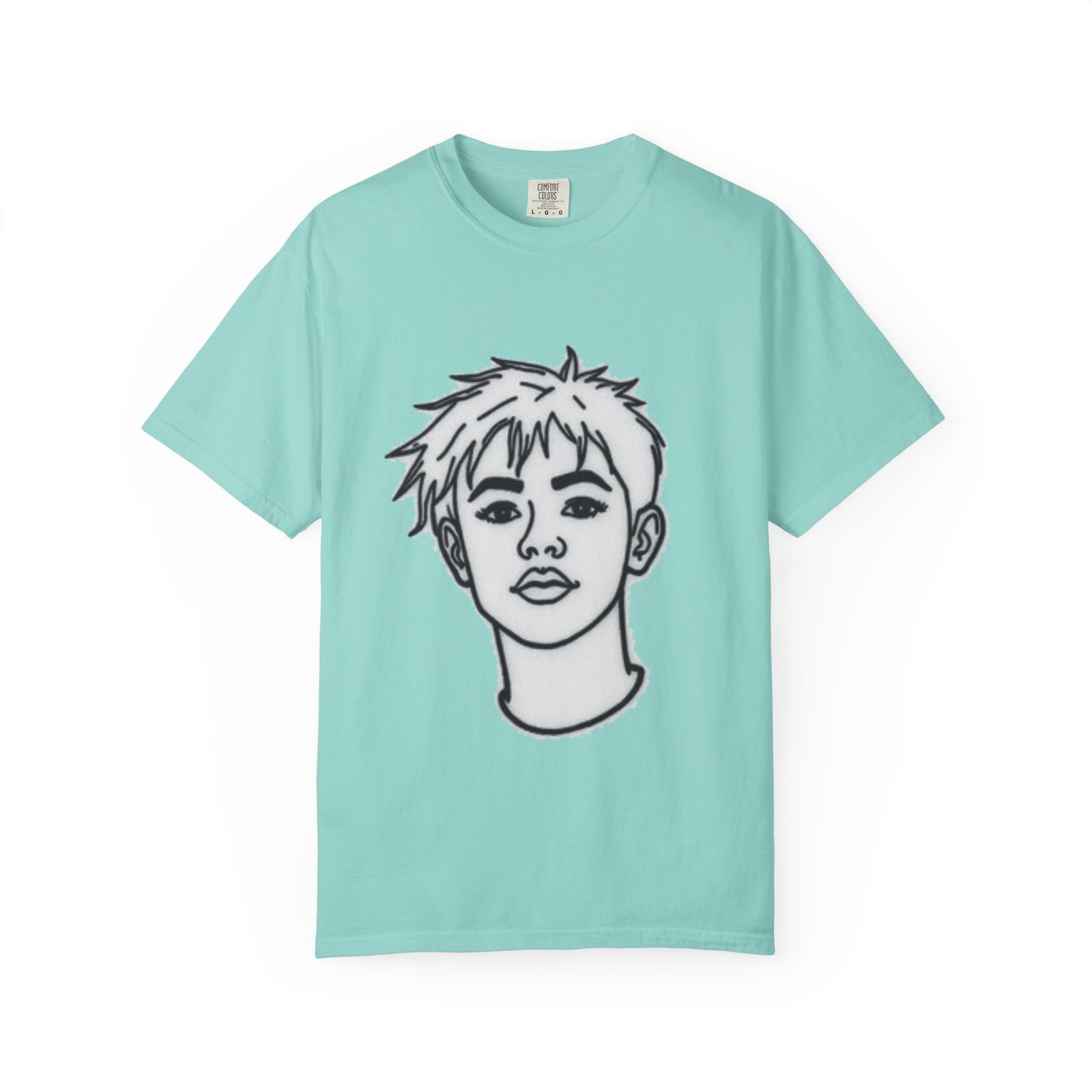 Minimal Line Art Face T-Shirt — Monochrome Portrait Tee - Image 37
