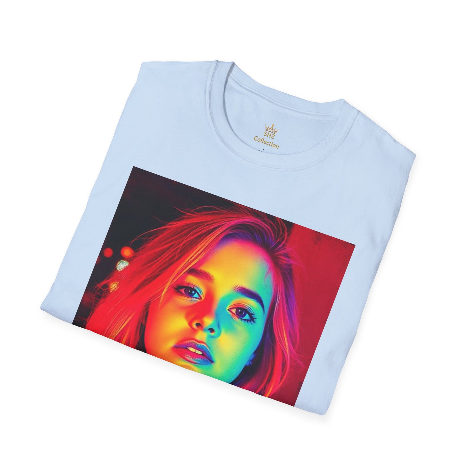 Rainbow Portrait T‑Shirt — Colorful Neon Face Art Tee - Image 67