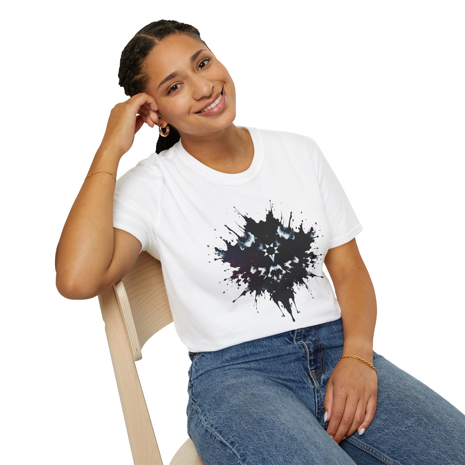 Inkblot Graphic T-Shirt — Rorschach Splash Art Tee - Image 6