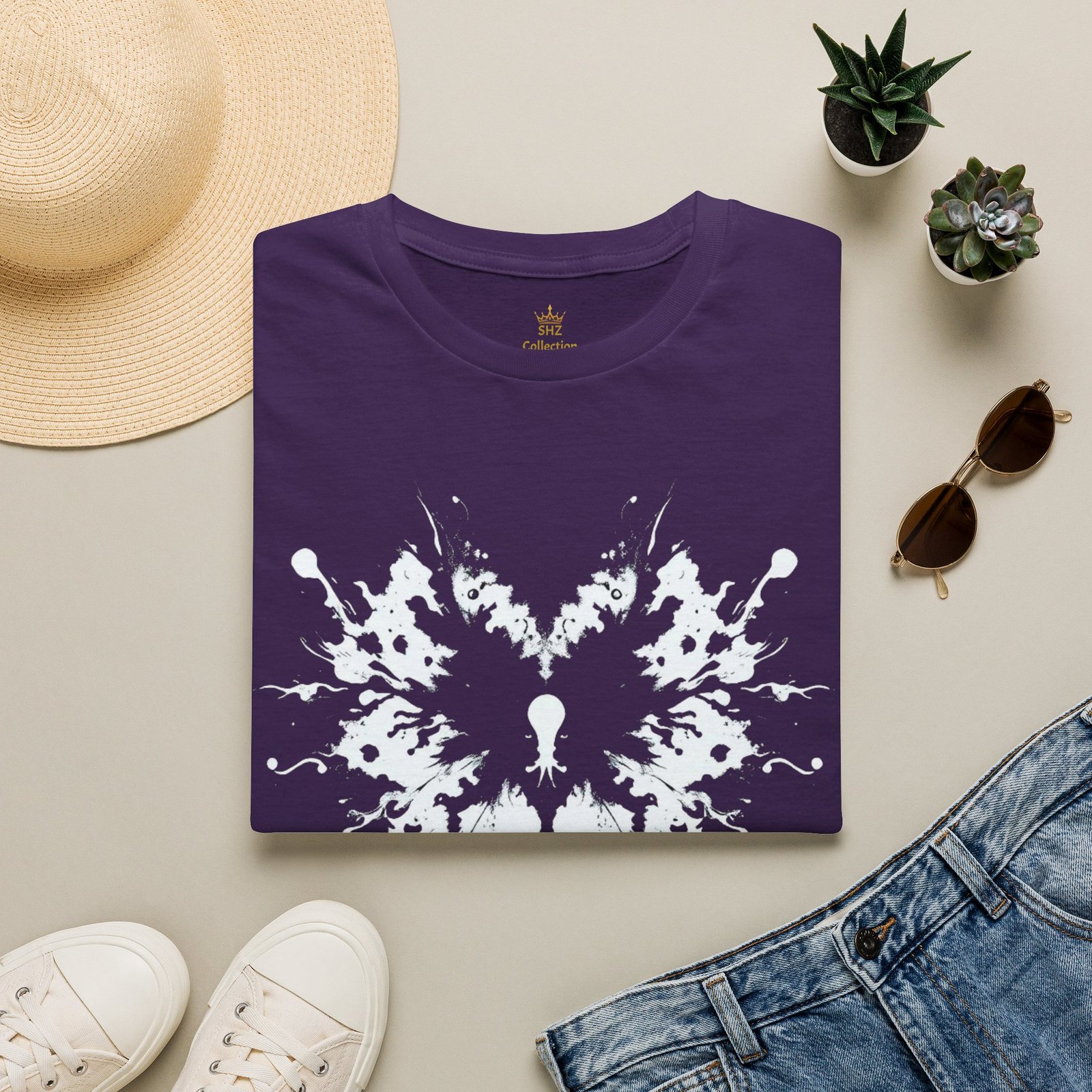 Inkblot Heart T‑Shirt — Symmetrical Rorschach Graphic Tee - Image 52