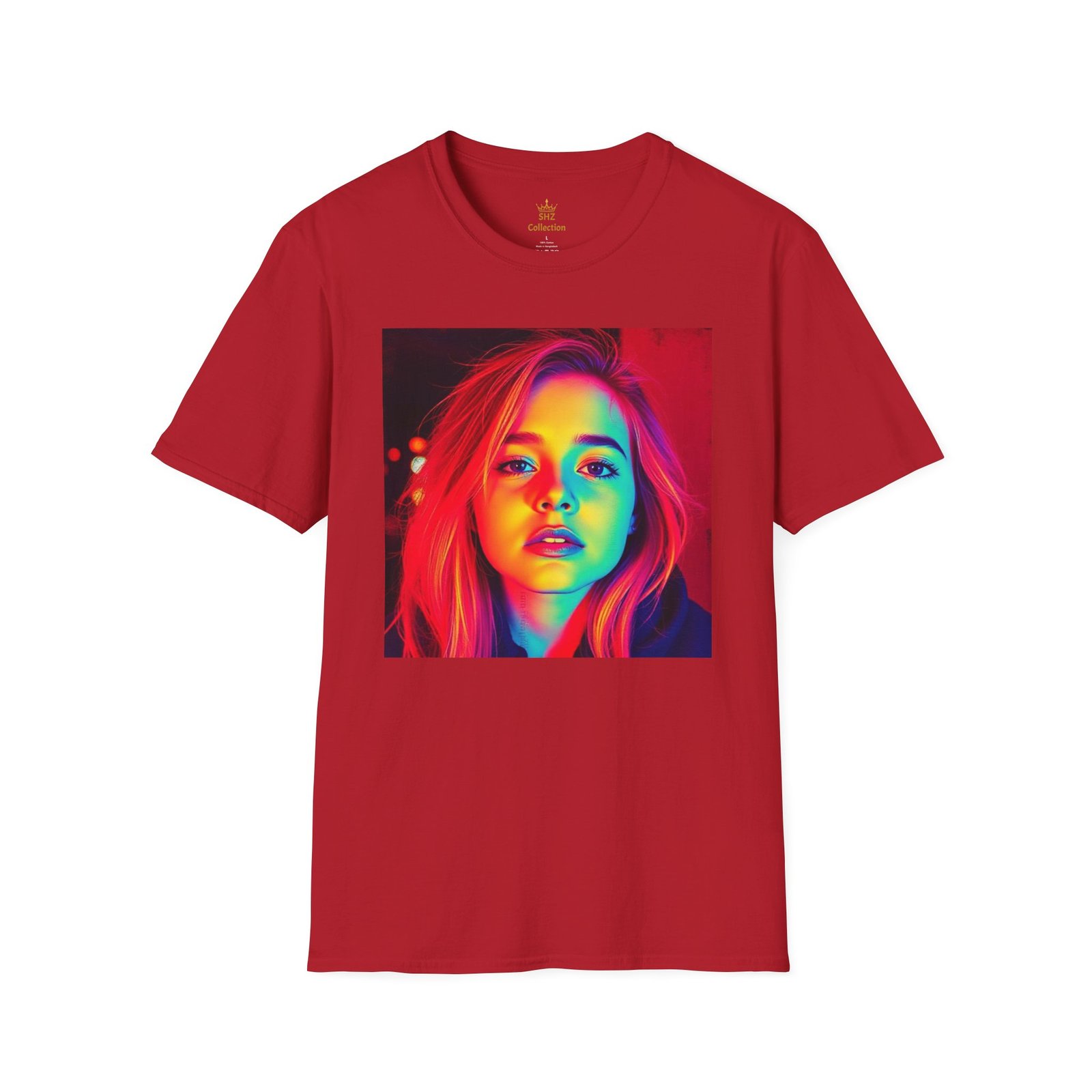 Rainbow Portrait T‑Shirt — Colorful Neon Face Art Tee - Image 99
