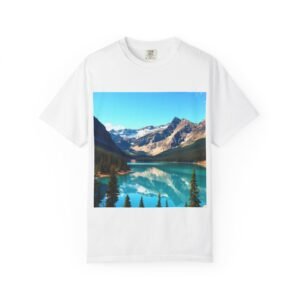 Mountain Lake Photo T-Shirt — Scenic Nature Landscape Tee