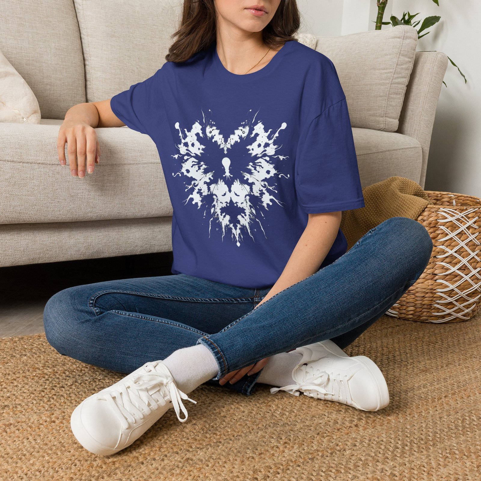 Inkblot Heart T‑Shirt — Symmetrical Rorschach Graphic Tee - Image 29