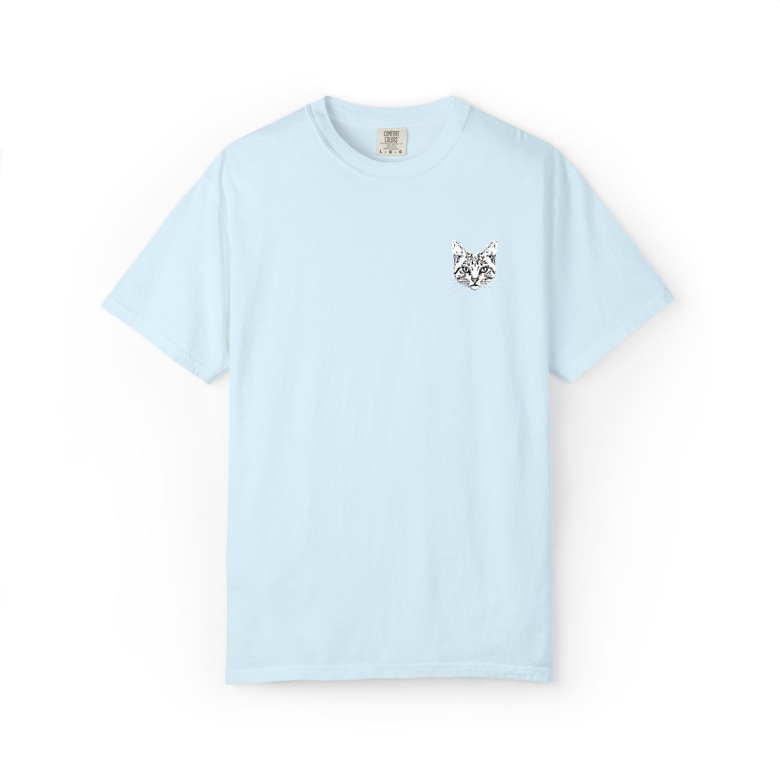 Minimal Cat Pocket T-Shirt — Cute White Graphic Tee - Image 43