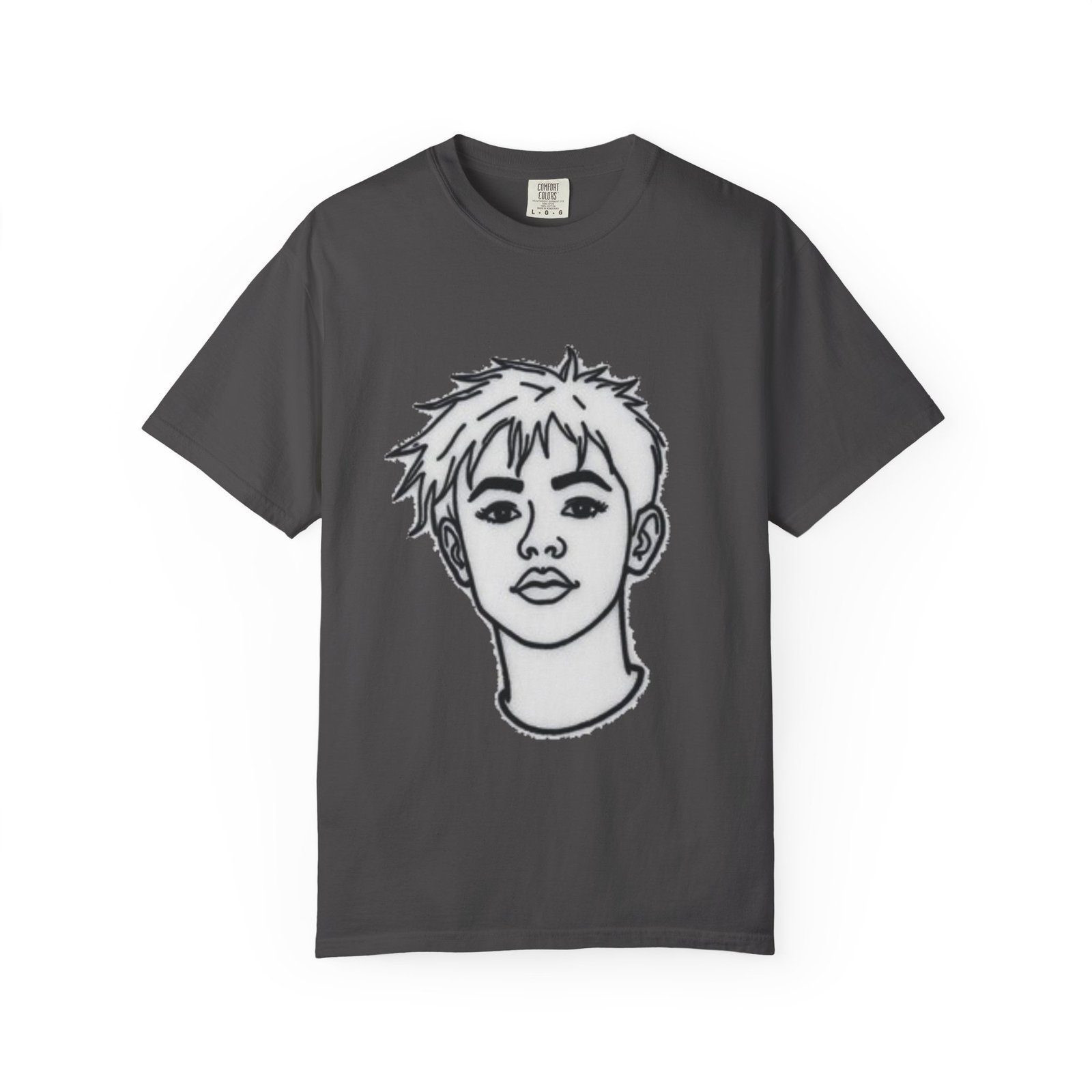 Minimal Line Art Face T-Shirt — Monochrome Portrait Tee - Image 49