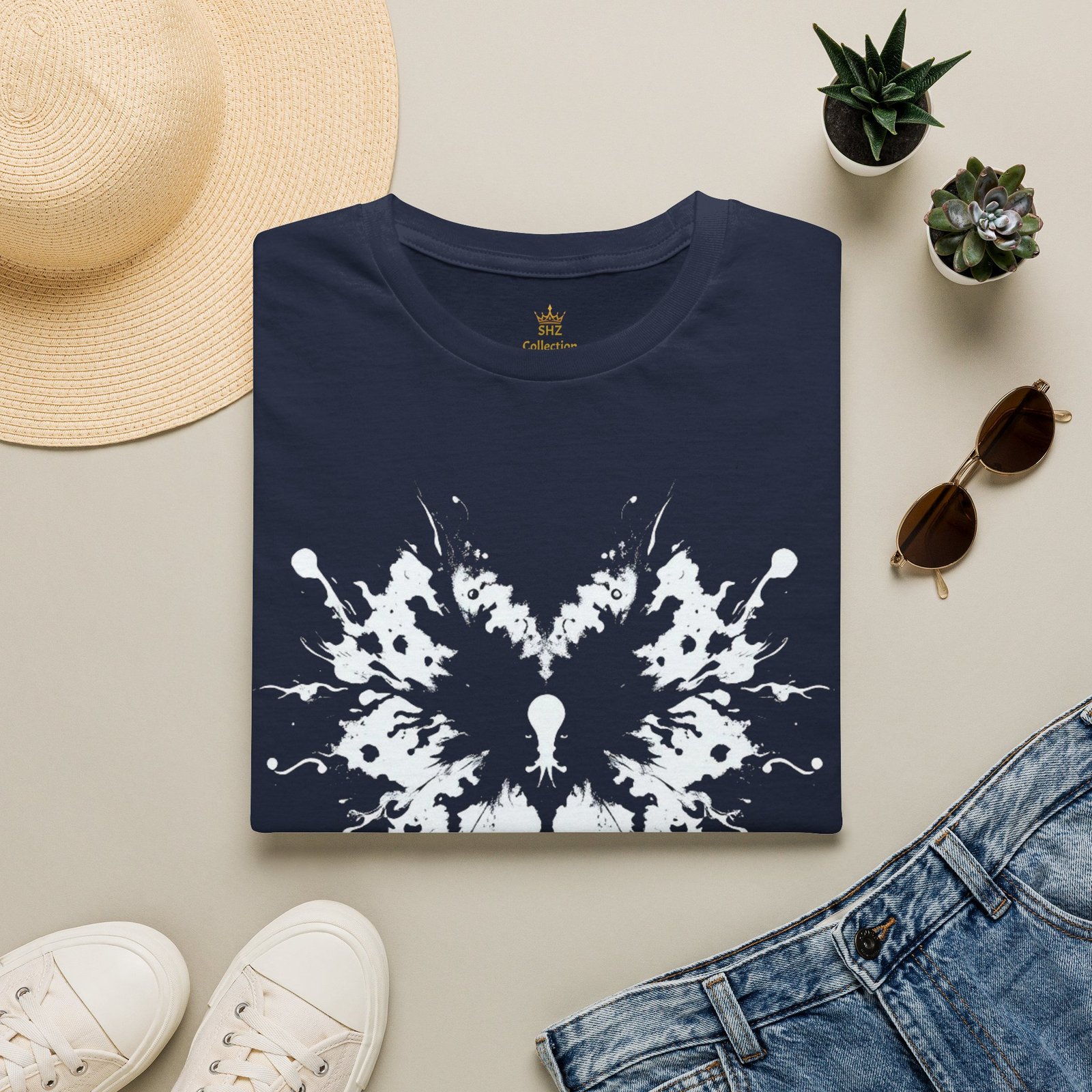 Inkblot Heart T‑Shirt — Symmetrical Rorschach Graphic Tee - Image 44