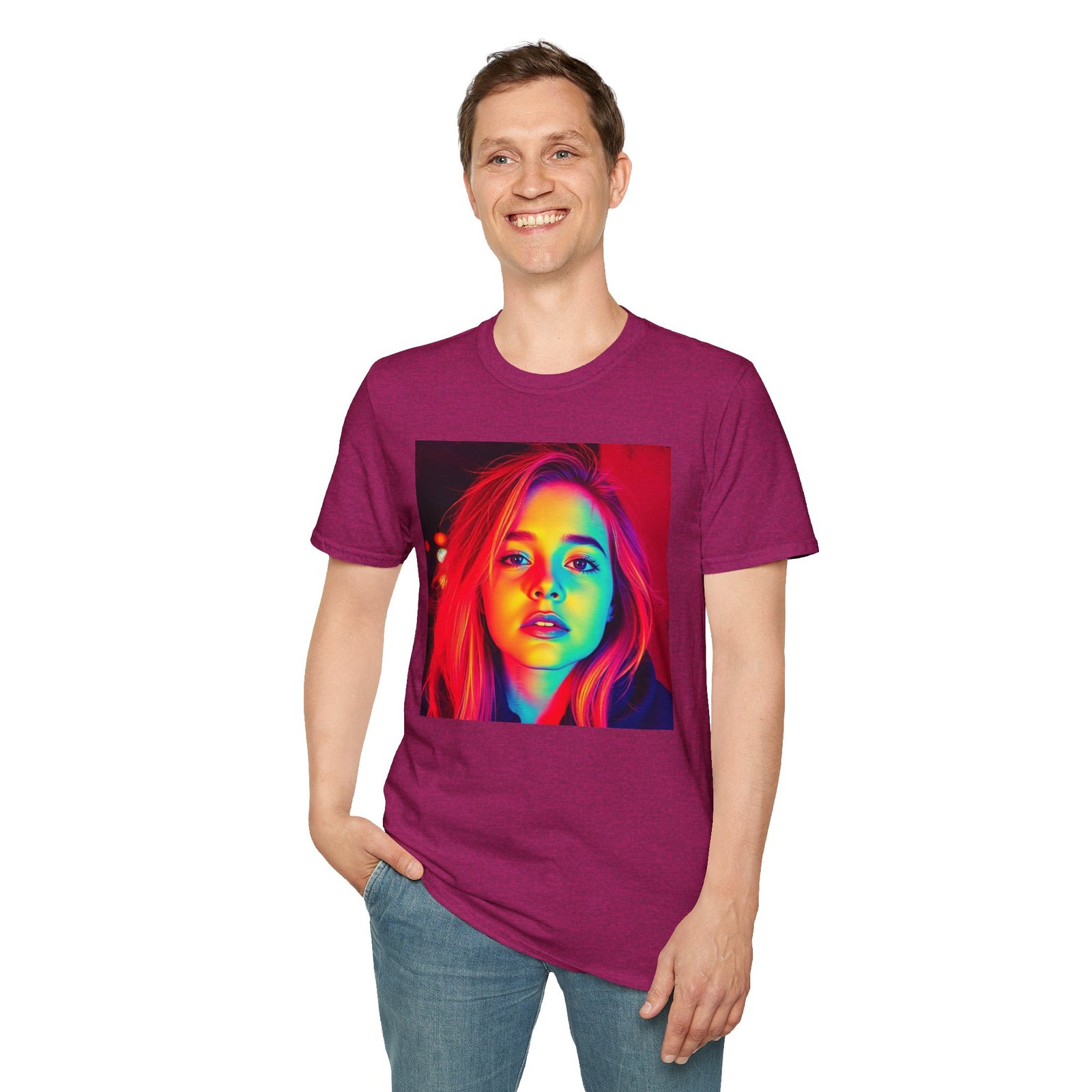 Rainbow Portrait T‑Shirt — Colorful Neon Face Art Tee - Image 48