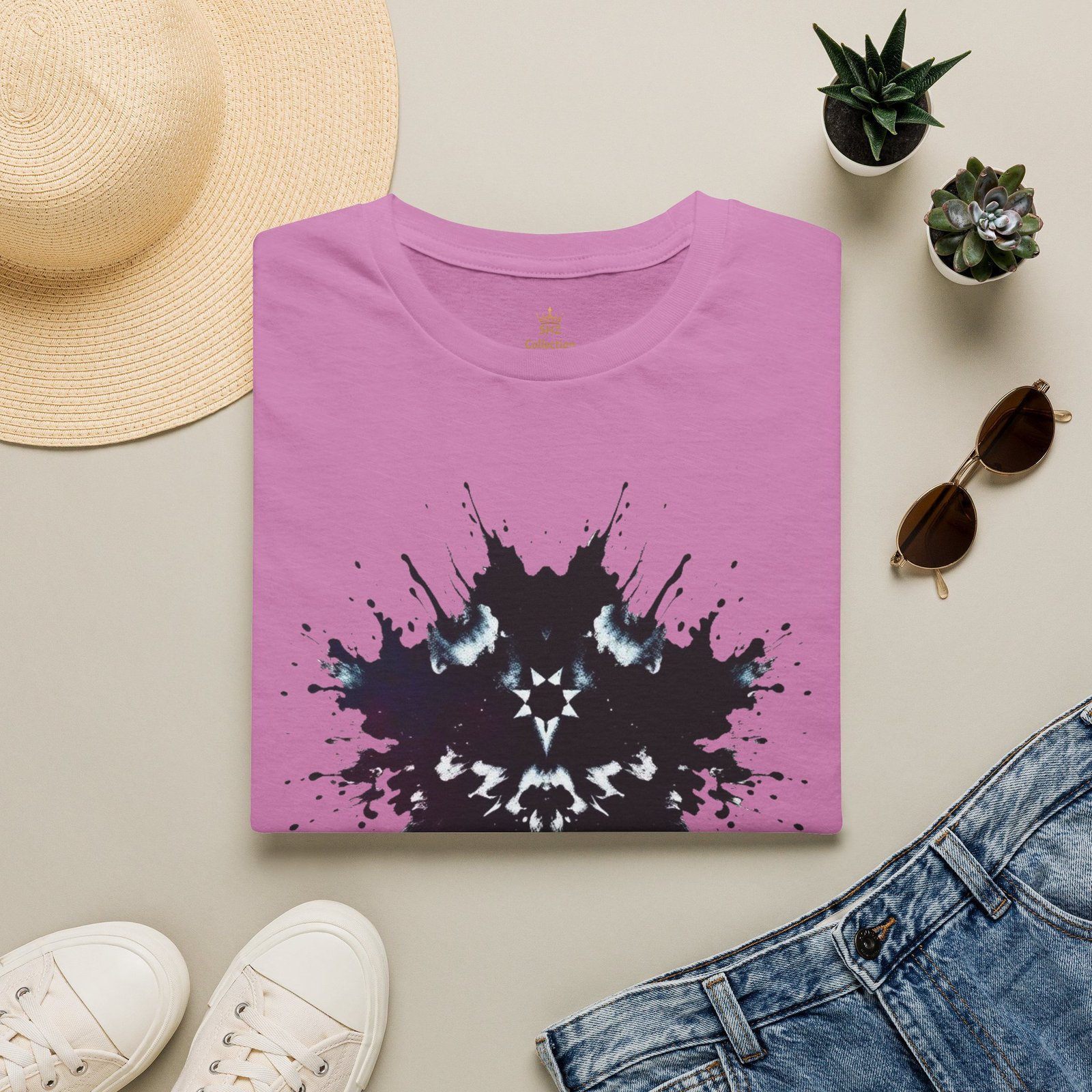 Inkblot Graphic T-Shirt — Rorschach Splash Art Tee - Image 76
