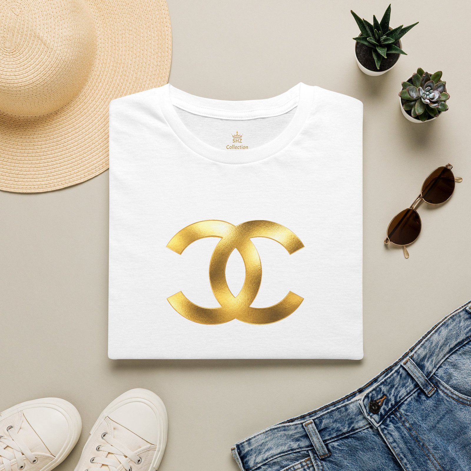 Gold The Double-C (Chanel Lock-Up) T-Shirt - Image 12