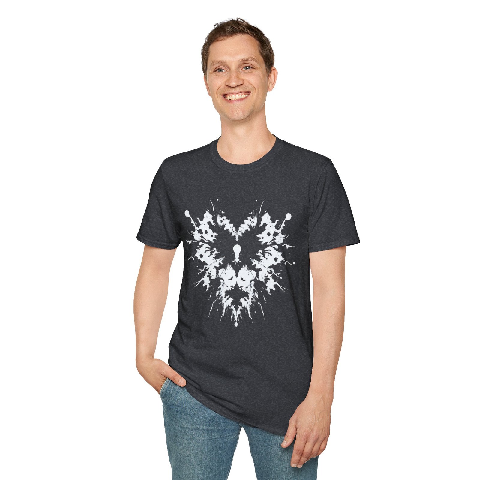 Inkblot Heart T‑Shirt — Symmetrical Rorschach Graphic Tee - Image 39