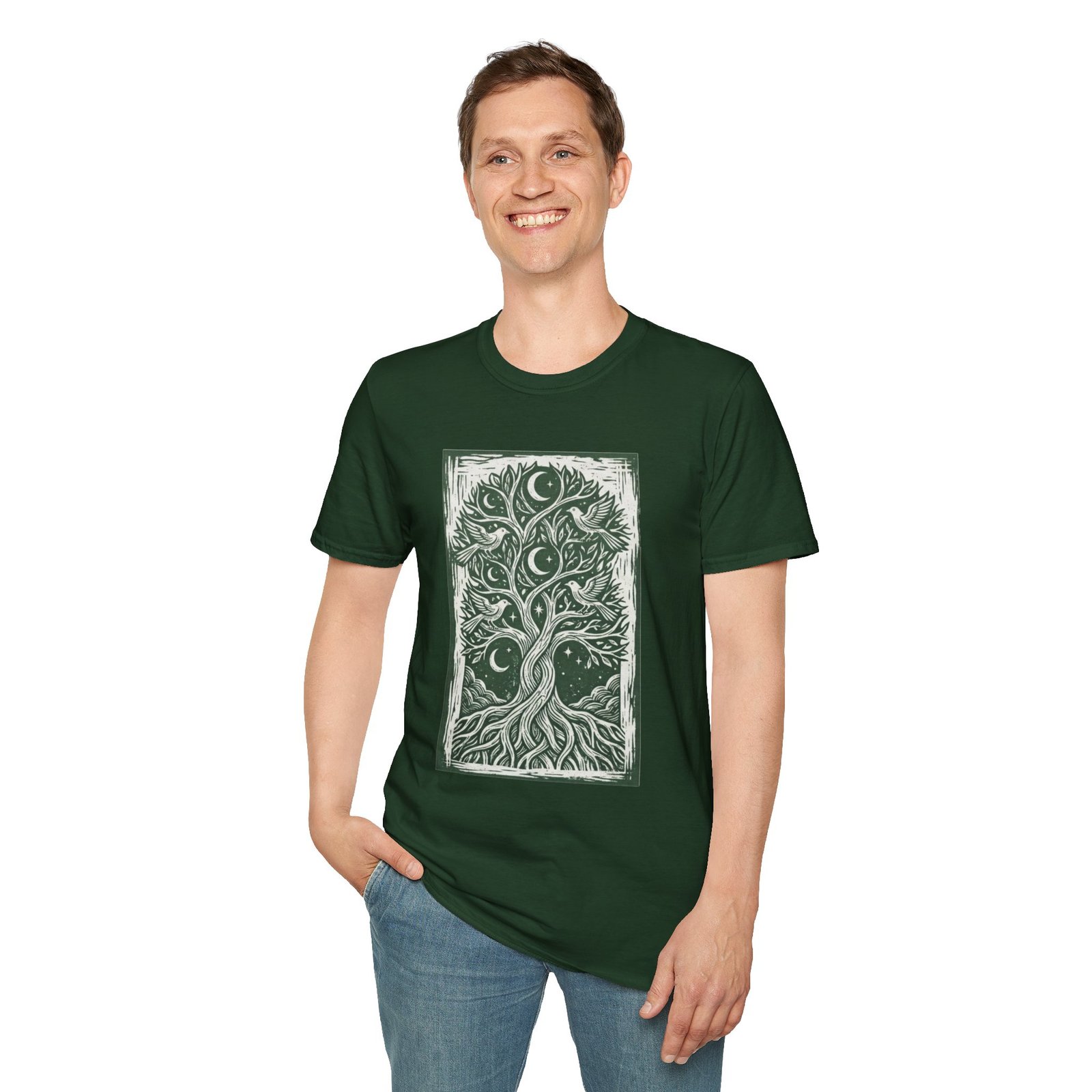 Tree of Life Moon T-Shirt — Celestial Botanical Graphic Tee - Image 7
