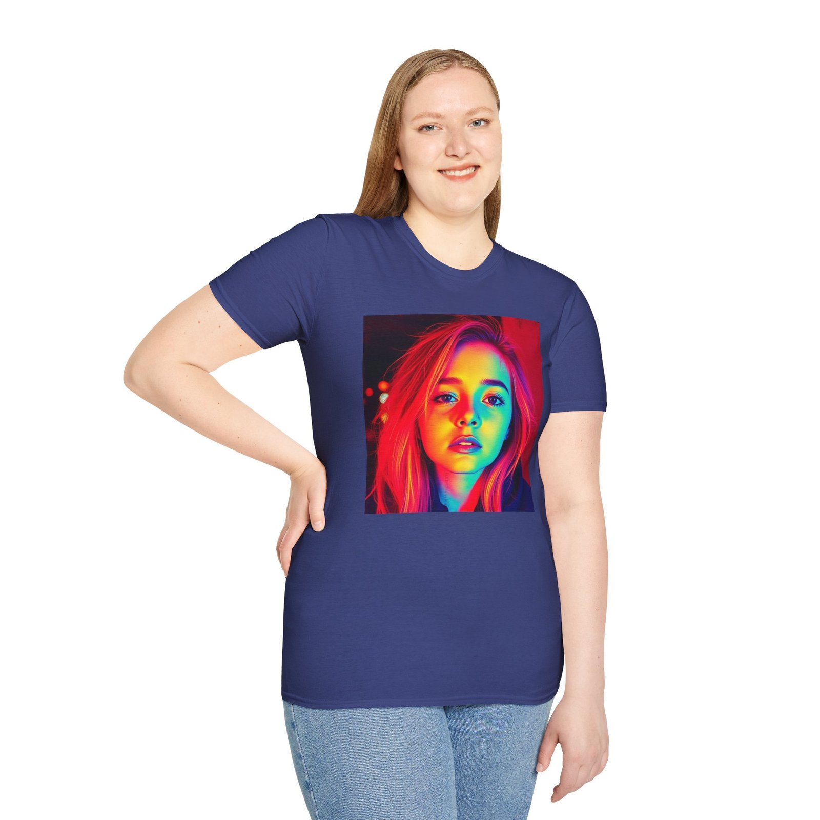 Rainbow Portrait T‑Shirt — Colorful Neon Face Art Tee - Image 75