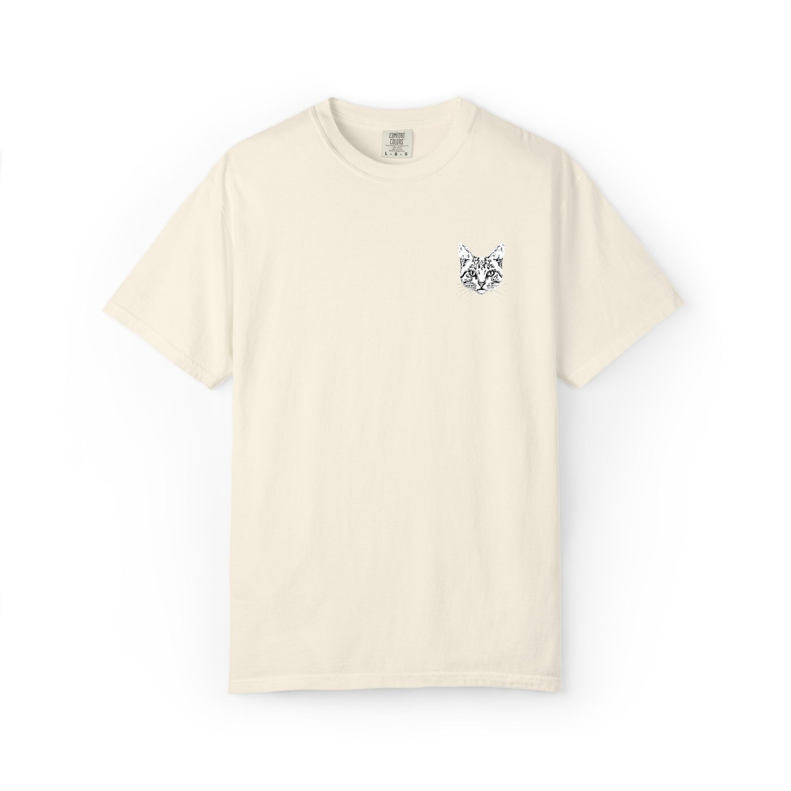 Minimal Cat Pocket T-Shirt — Cute White Graphic Tee - Image 13