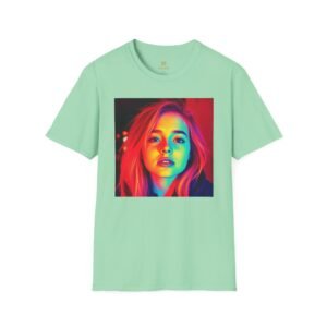 Rainbow Portrait T‑Shirt — Colorful Neon Face Art Tee