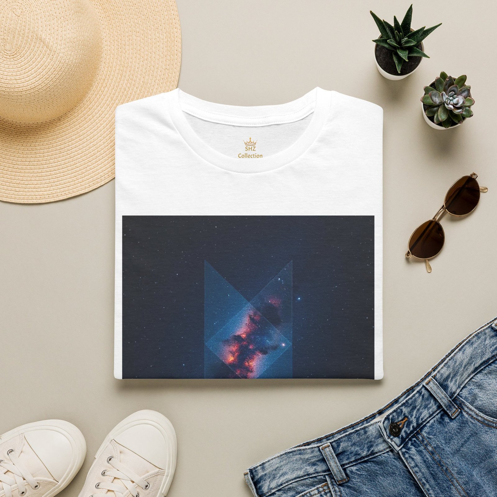 Galaxy Triangle Graphic T-Shirt — Cosmic Nebula Print - Image 11