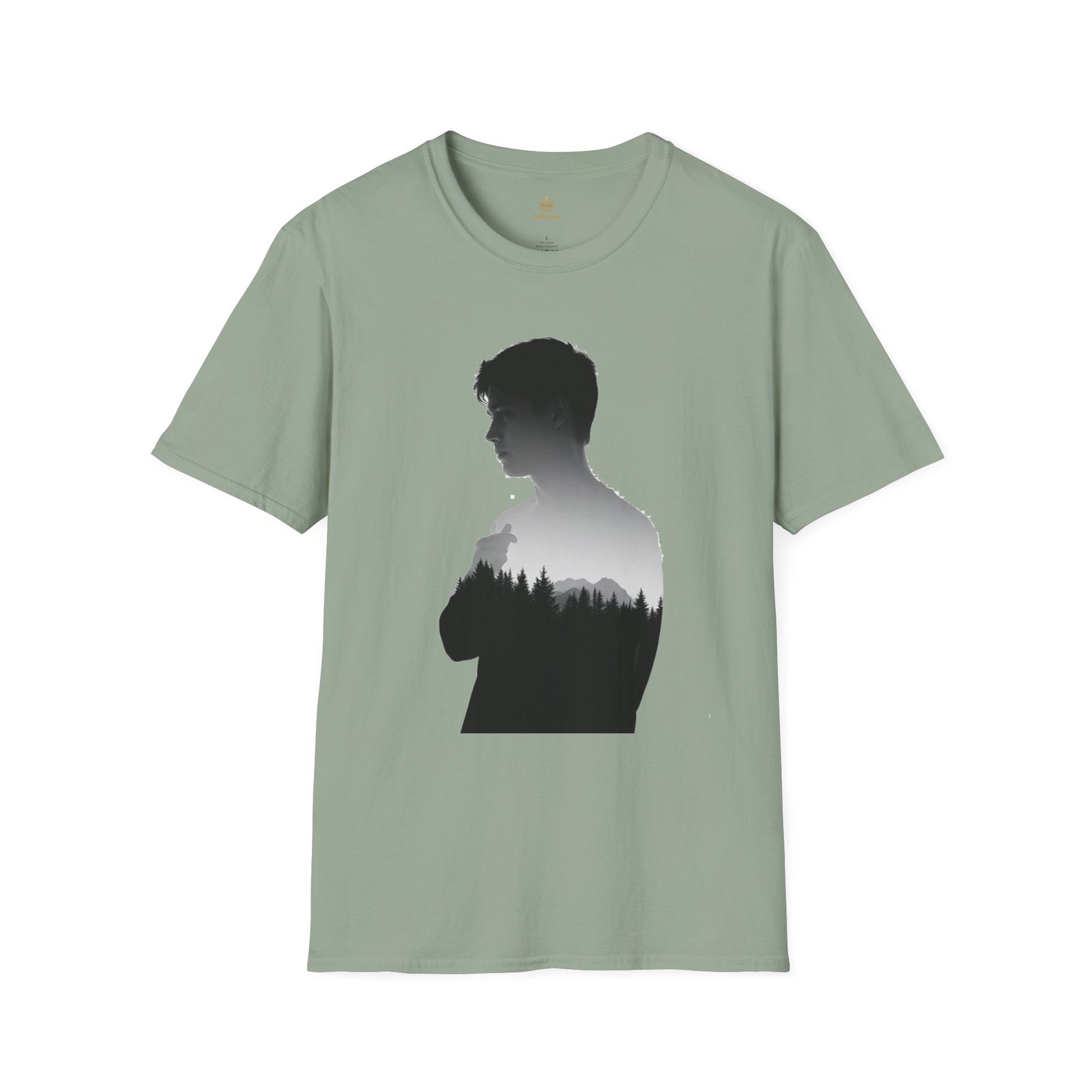 Silhouette Forest T-Shirt — Double Exposure Portrait Tee for Nature Lovers - Image 33
