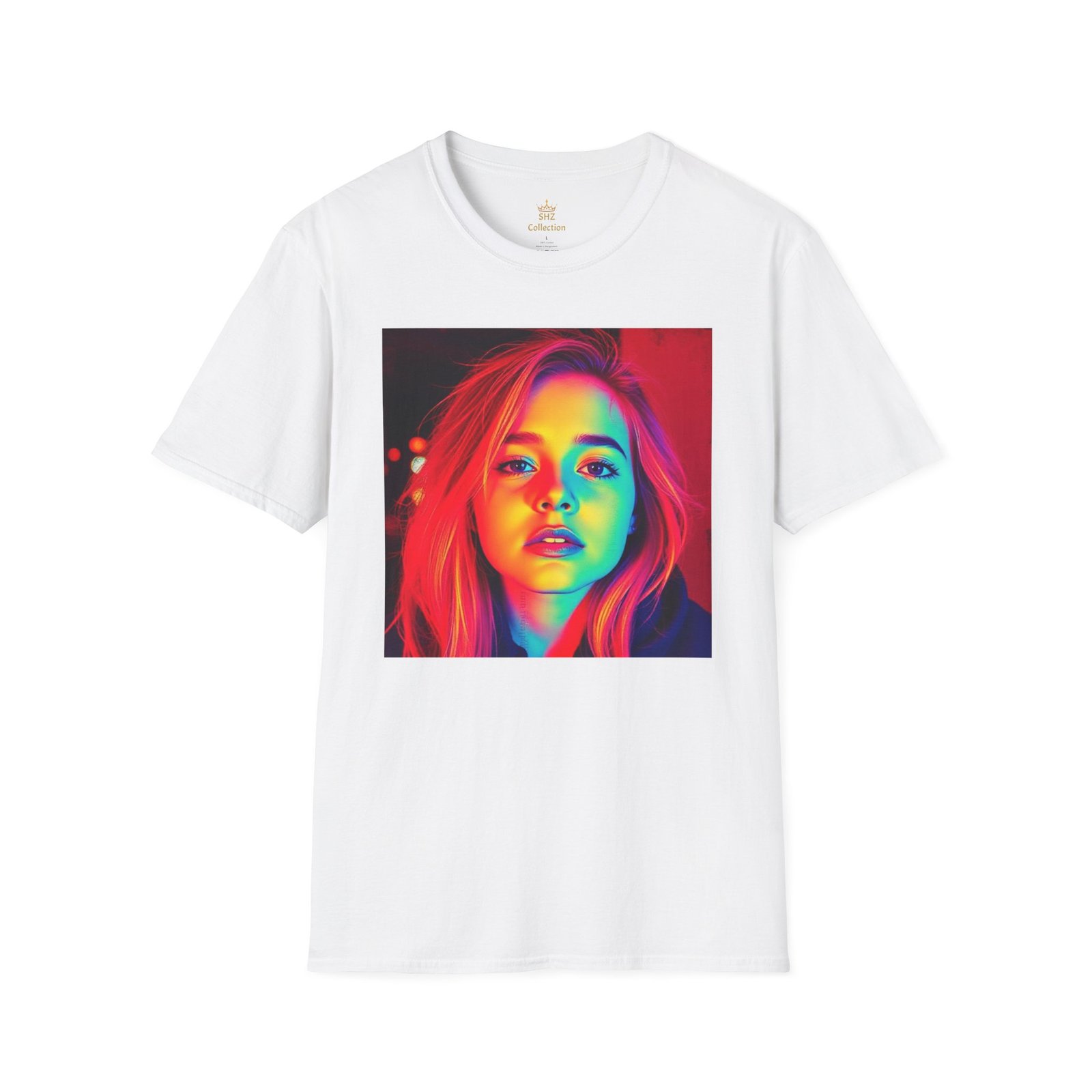 Rainbow Portrait T‑Shirt — Colorful Neon Face Art Tee - Image 8