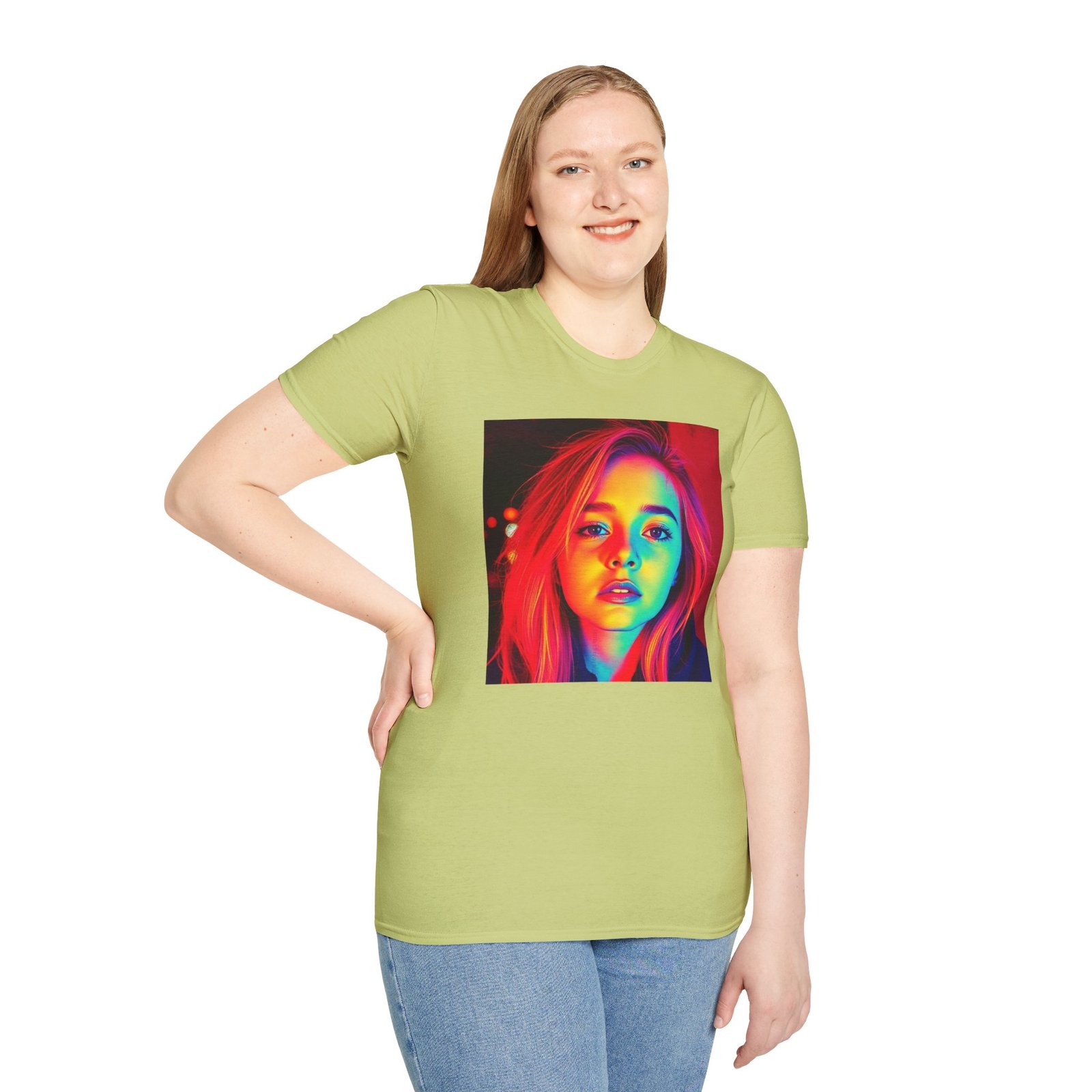 Rainbow Portrait T‑Shirt — Colorful Neon Face Art Tee - Image 40