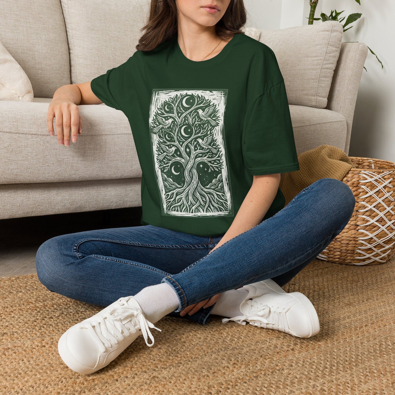 Tree of Life Moon T-Shirt — Celestial Botanical Graphic Tee - Image 5