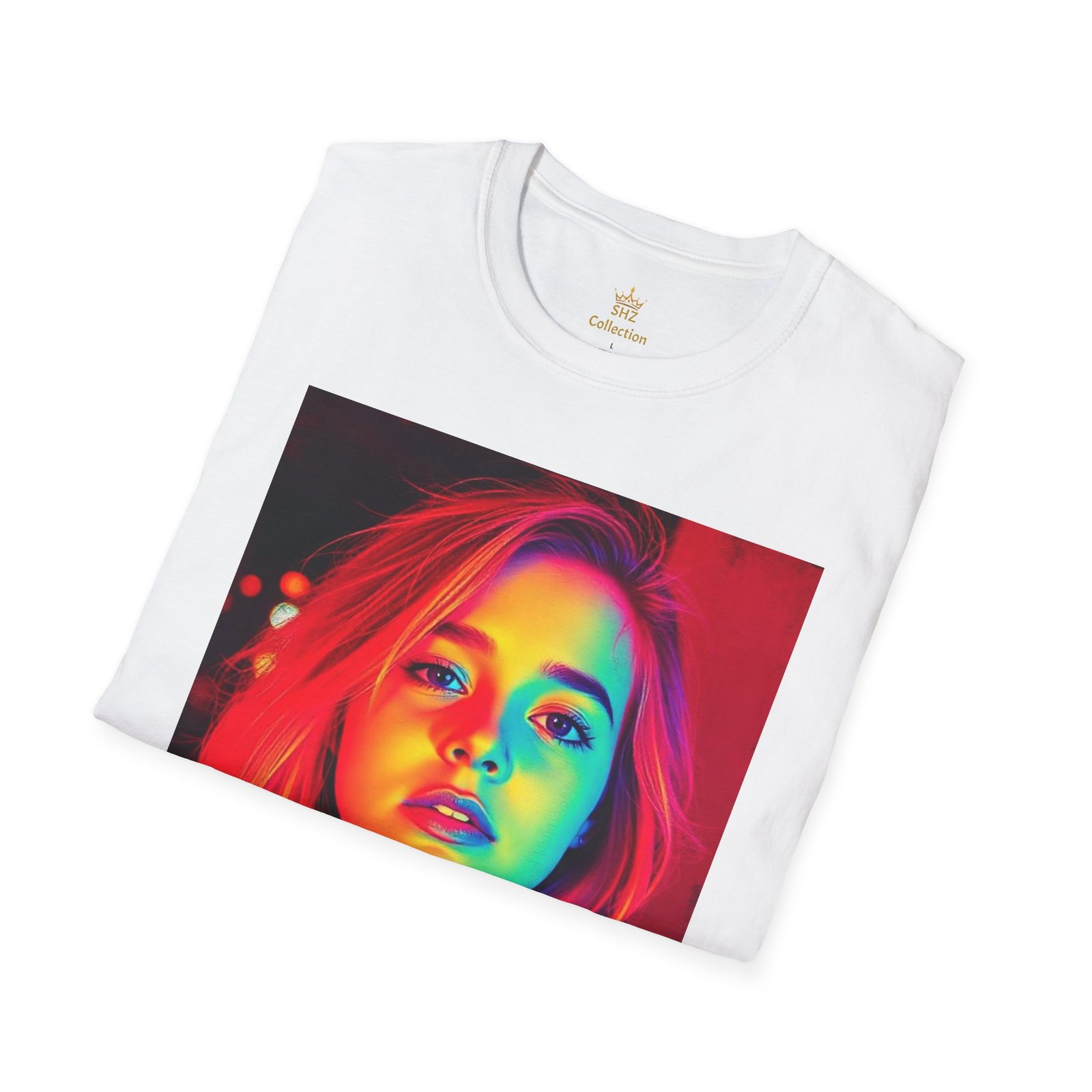 Rainbow Portrait T‑Shirt — Colorful Neon Face Art Tee - Image 11