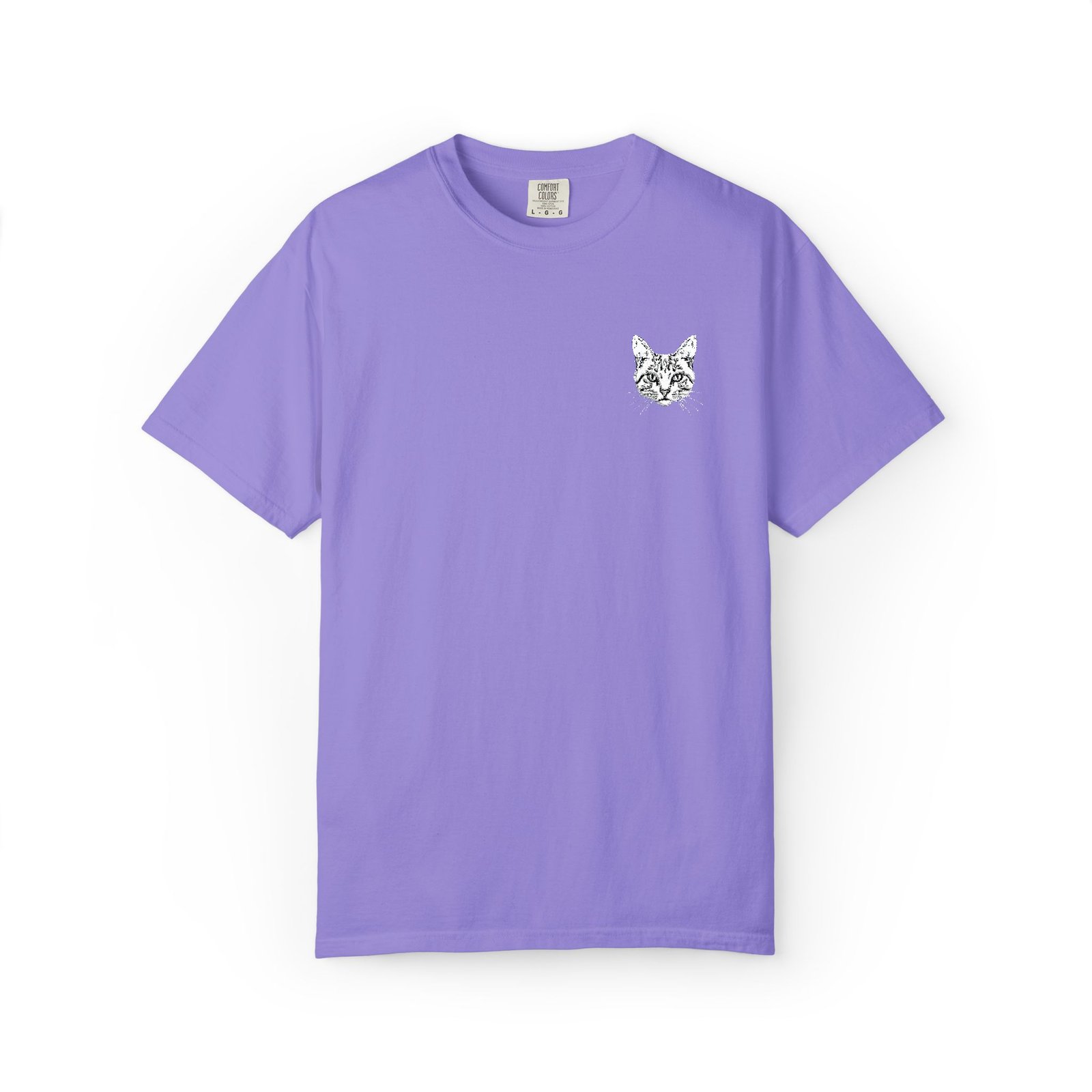 Minimal Cat Pocket T-Shirt — Cute White Graphic Tee - Image 55