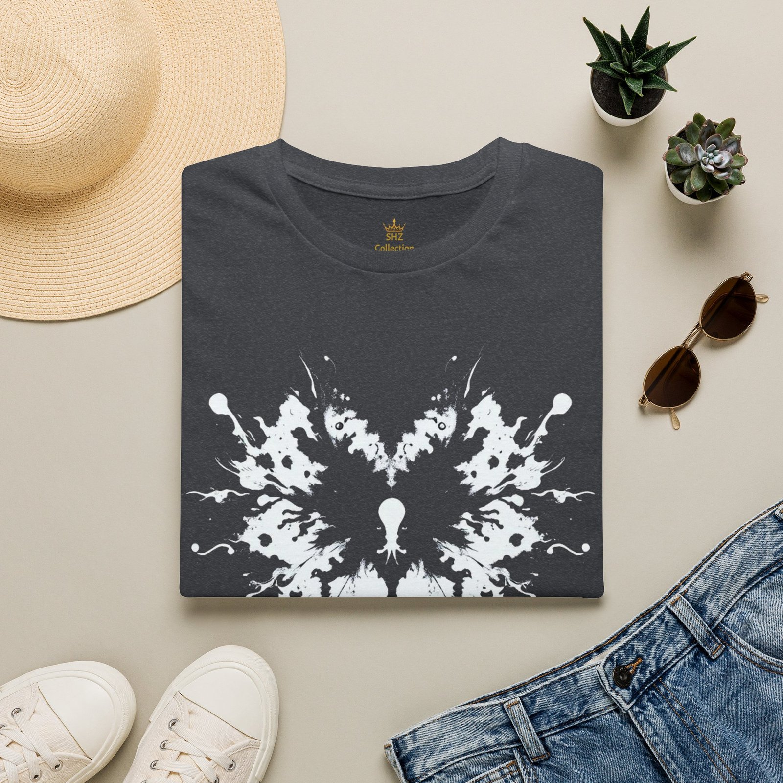 Inkblot Heart T‑Shirt — Symmetrical Rorschach Graphic Tee - Image 36