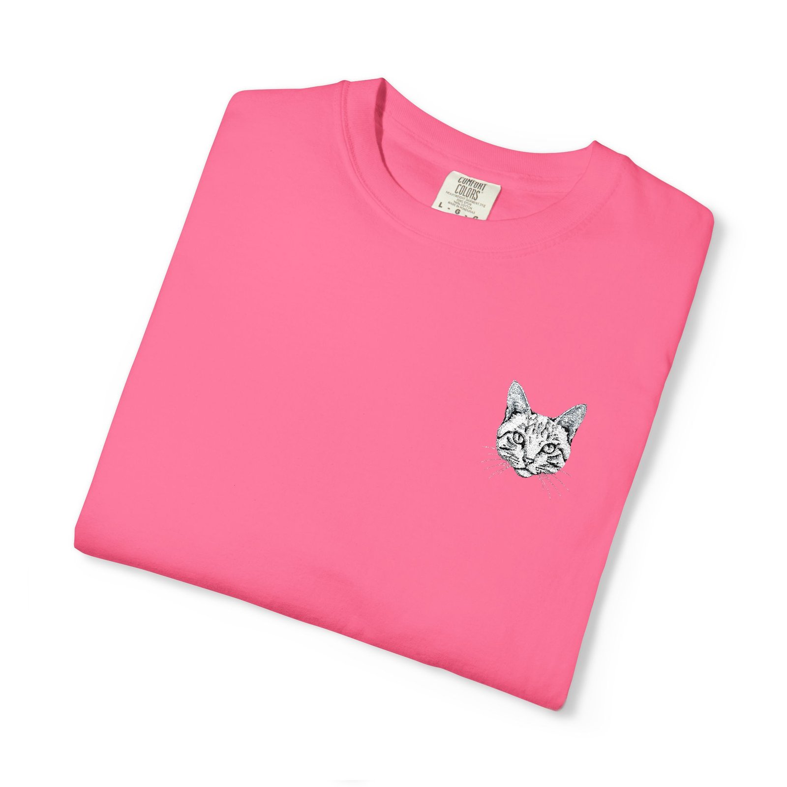 Minimal Cat Pocket T-Shirt — Cute White Graphic Tee - Image 69