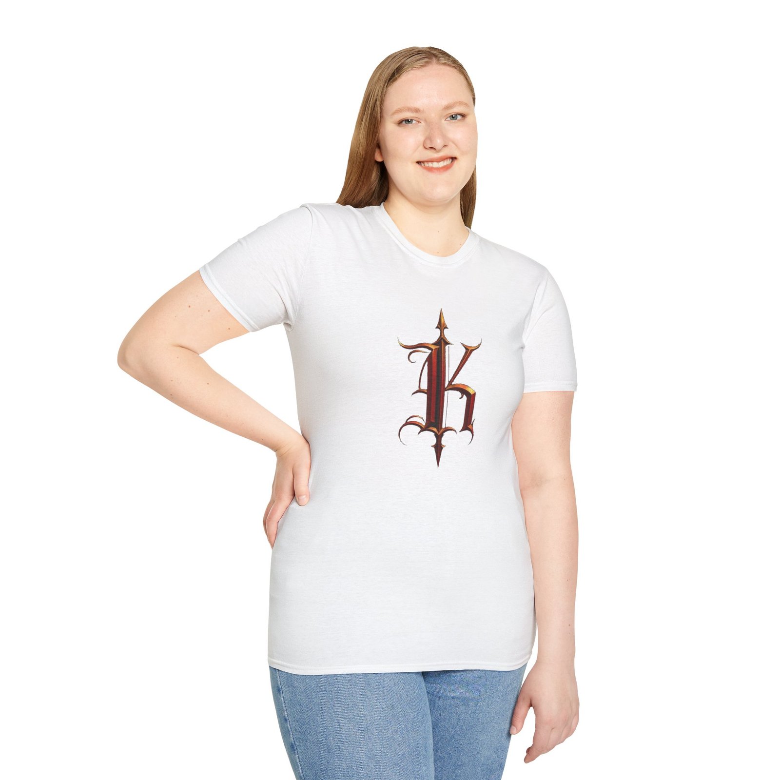 Gothic Letter K T-Shirt — Vintage Dark Monogram Tee - Image 14