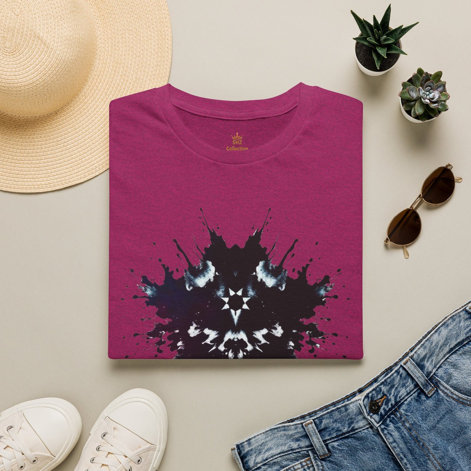 Inkblot Graphic T-Shirt — Rorschach Splash Art Tee - Image 44