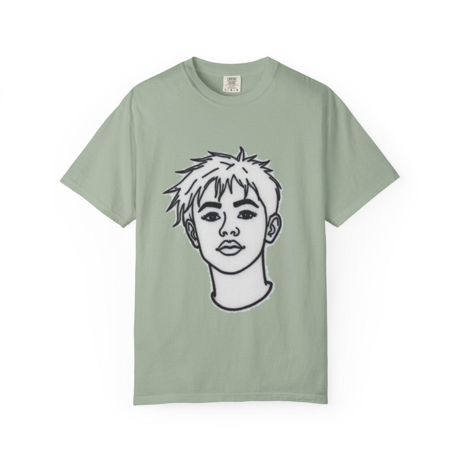 Minimal Line Art Face T-Shirt — Monochrome Portrait Tee - Image 25
