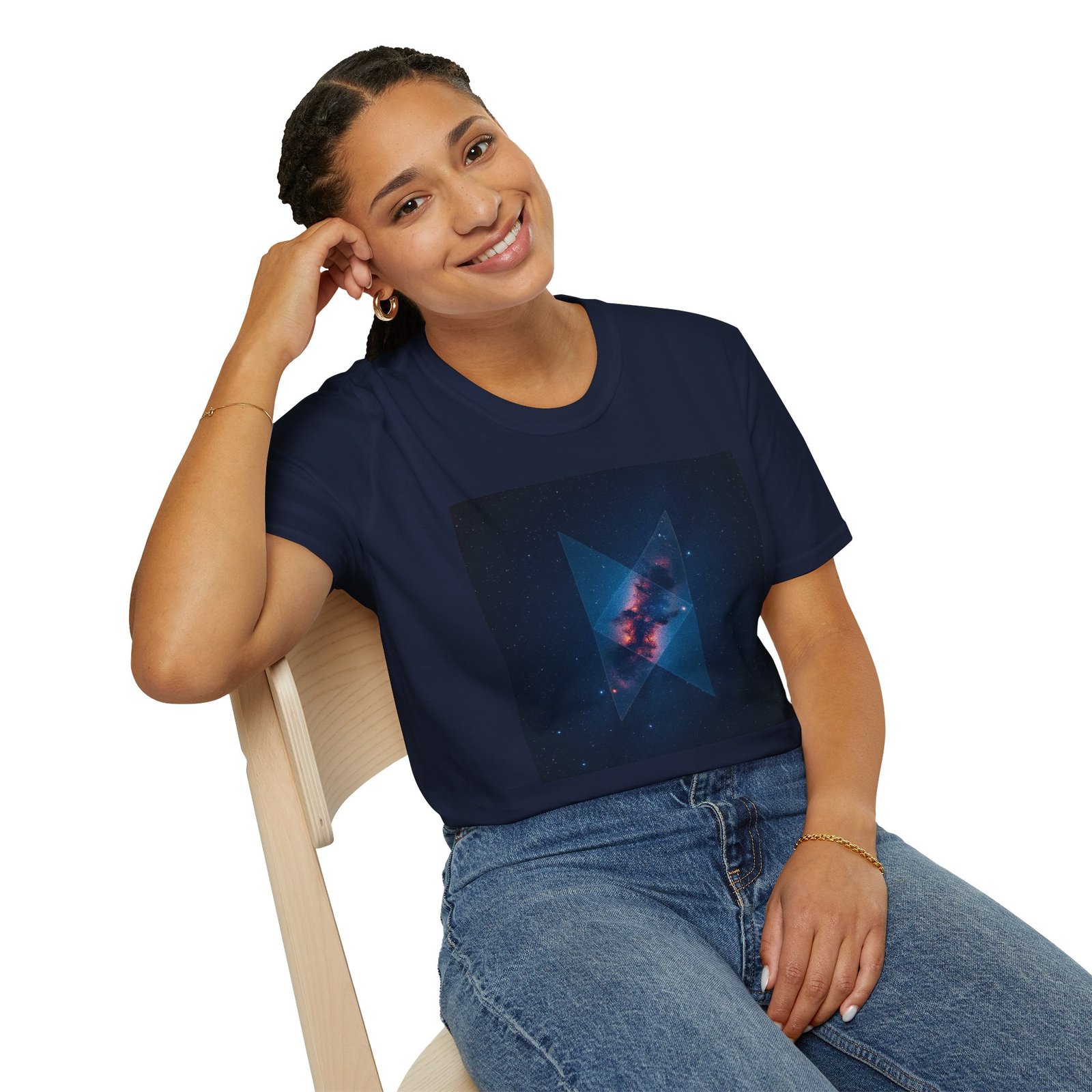 Galaxy Triangle Graphic T-Shirt — Cosmic Nebula Print - Image 90