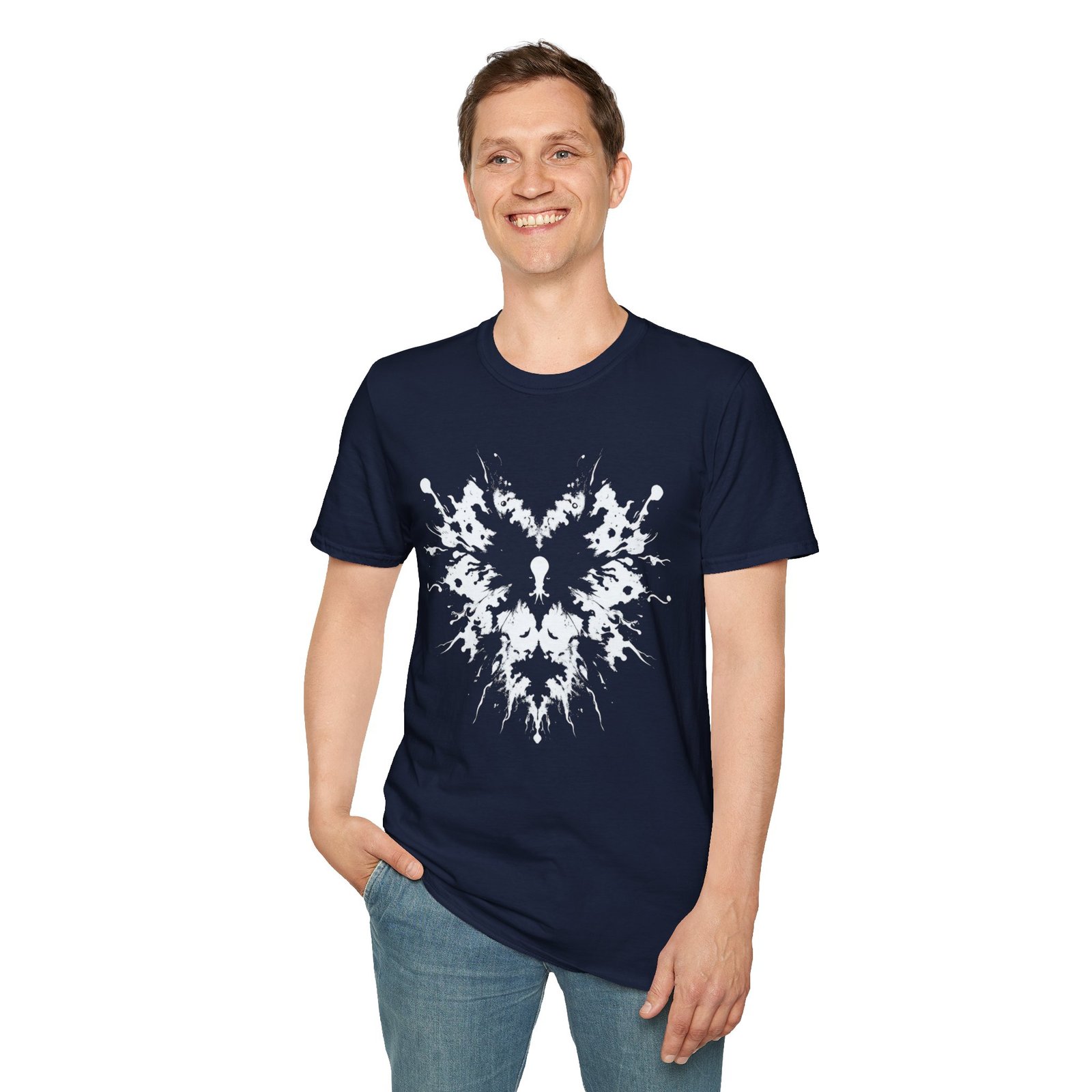 Inkblot Heart T‑Shirt — Symmetrical Rorschach Graphic Tee - Image 47