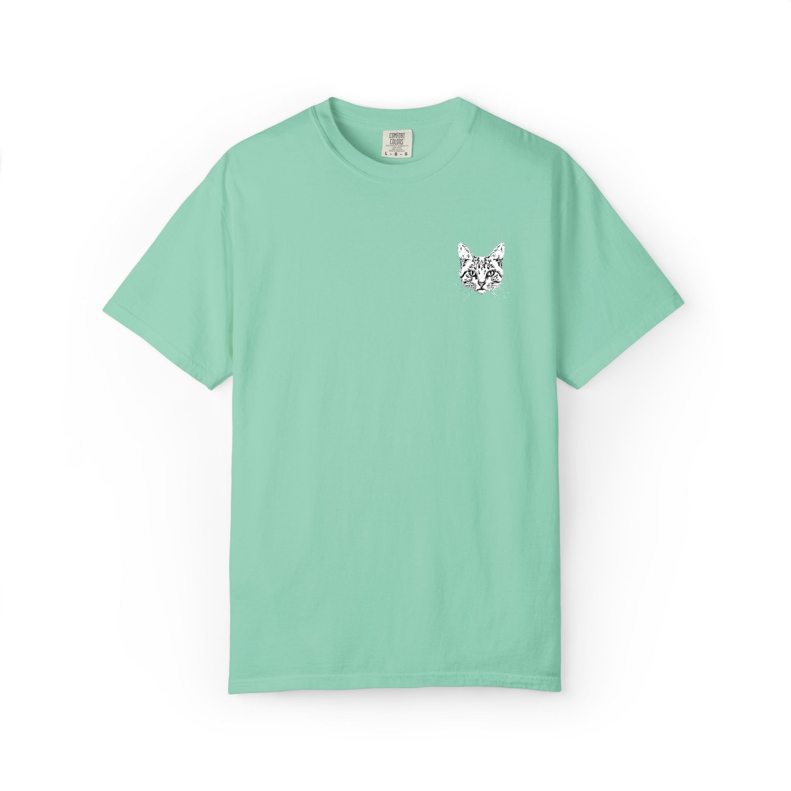 Minimal Cat Pocket T-Shirt — Cute White Graphic Tee - Image 31