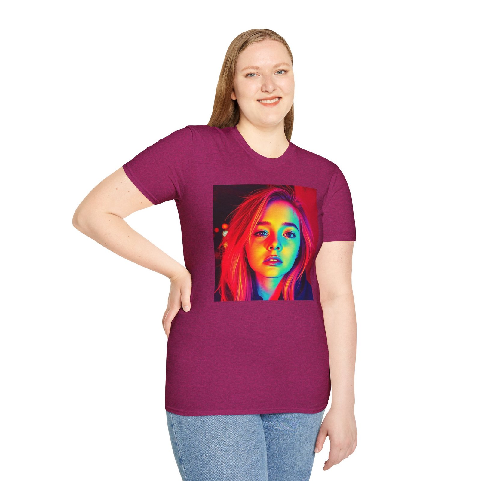 Rainbow Portrait T‑Shirt — Colorful Neon Face Art Tee - Image 47