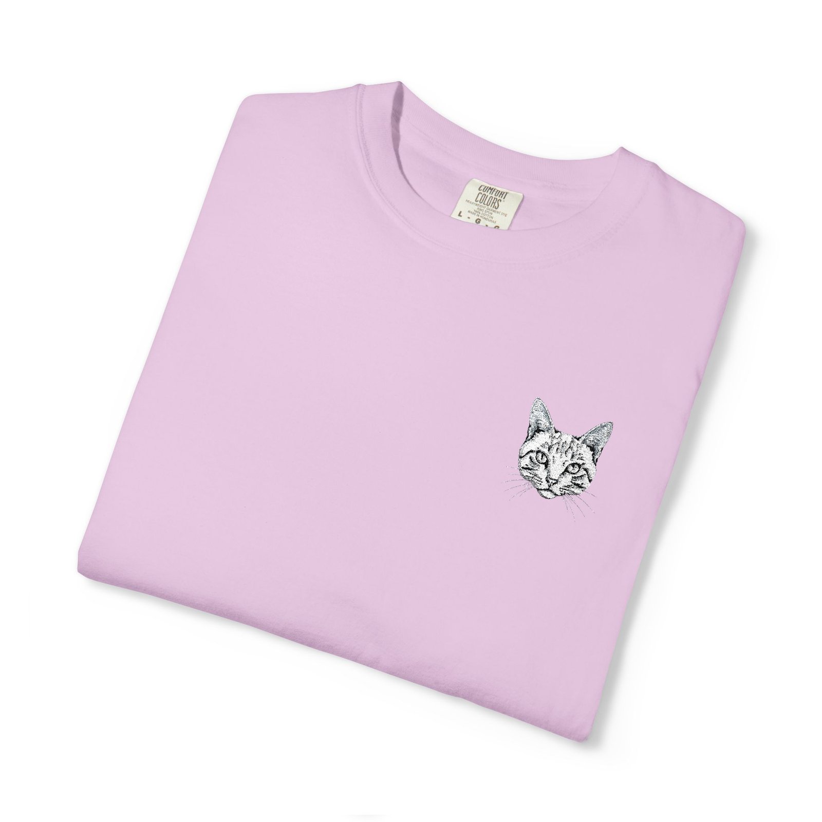 Minimal Cat Pocket T-Shirt — Cute White Graphic Tee - Image 3