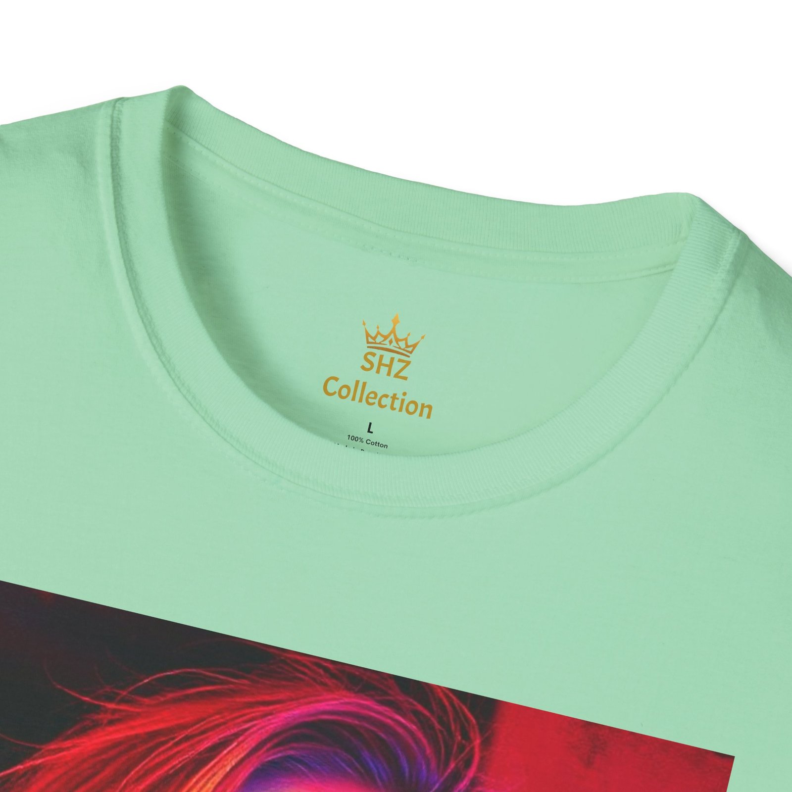 Rainbow Portrait T‑Shirt — Colorful Neon Face Art Tee - Image 3