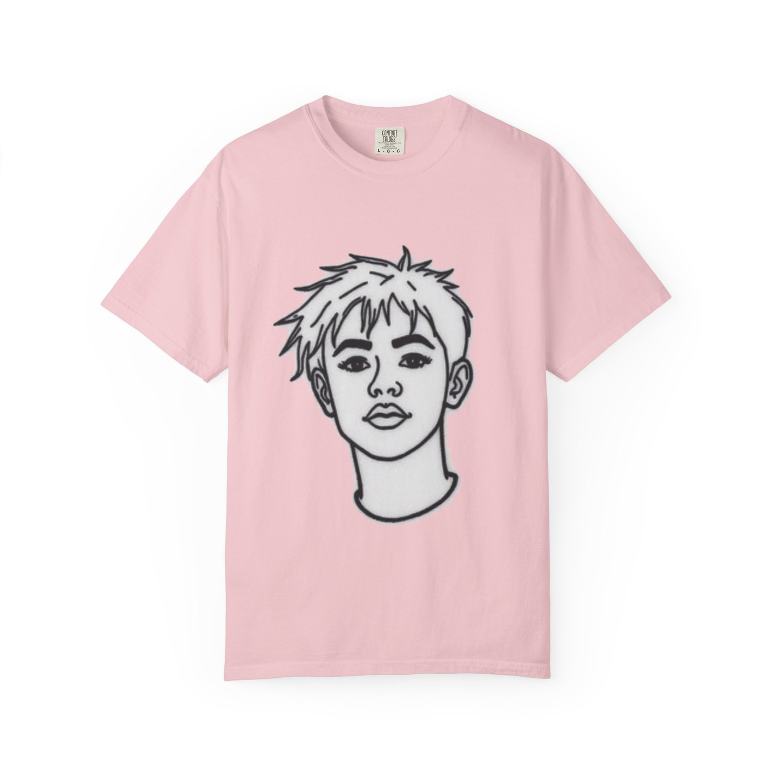 Minimal Line Art Face T-Shirt — Monochrome Portrait Tee - Image 73