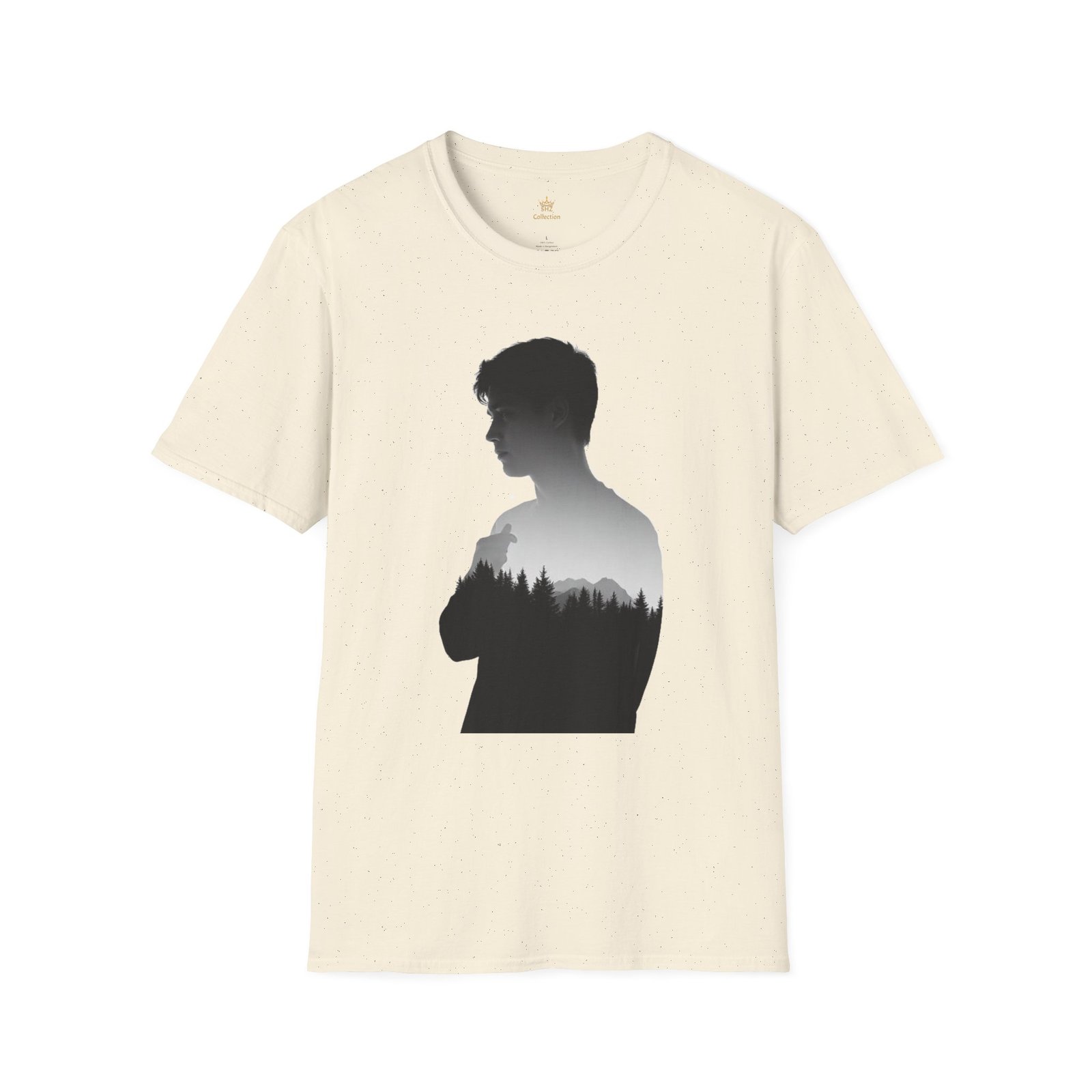 Silhouette Forest T-Shirt — Double Exposure Portrait Tee for Nature Lovers - Image 25