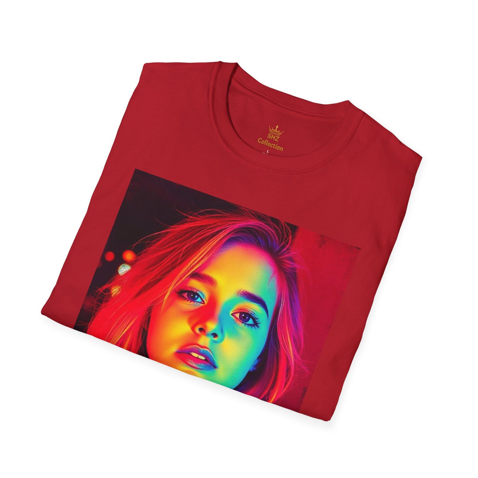 Rainbow Portrait T‑Shirt — Colorful Neon Face Art Tee - Image 102