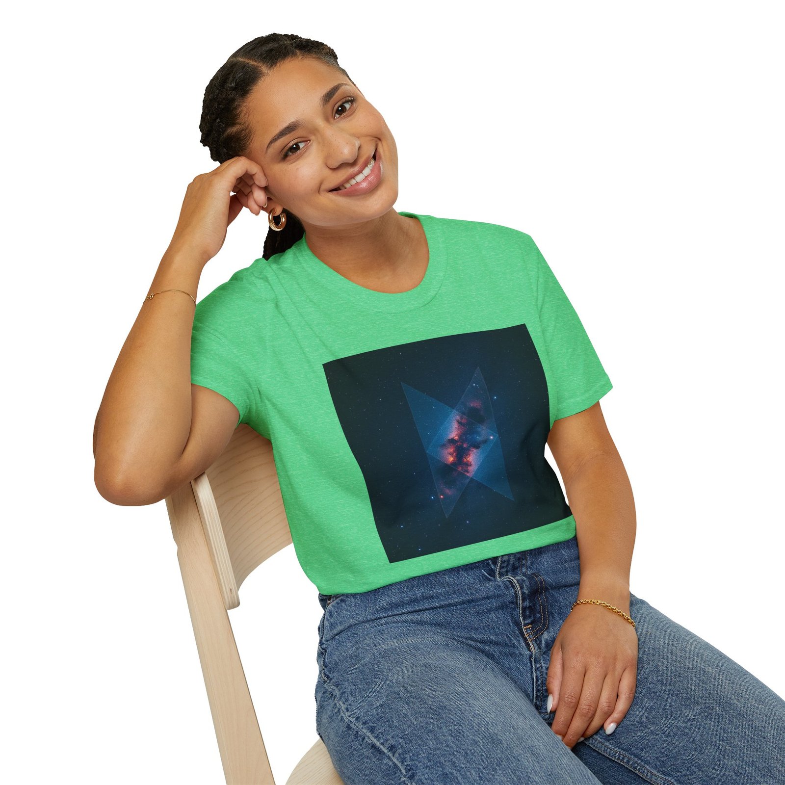 Galaxy Triangle Graphic T-Shirt — Cosmic Nebula Print - Image 48